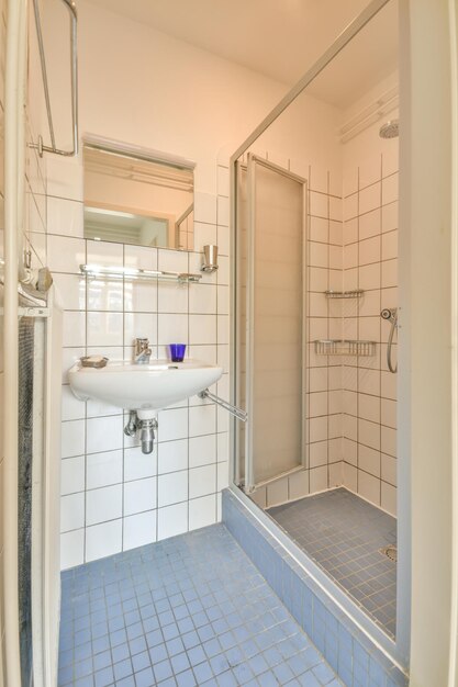 Modern bathroom with shower and sink