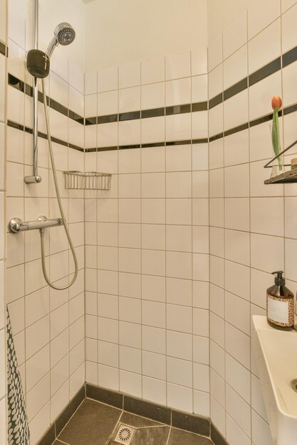 Modern bathroom with shower and toilet