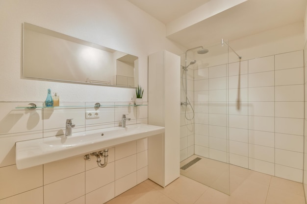 Modern bathroom with toilet and sink