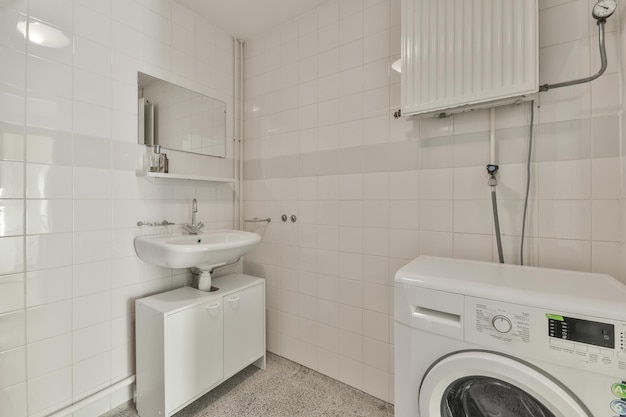 Modern bathroom with toilet and sink