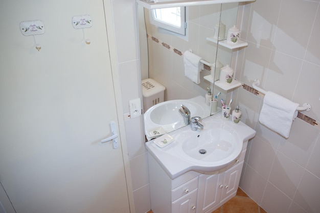 Modern Bathroom with a white bright Shower