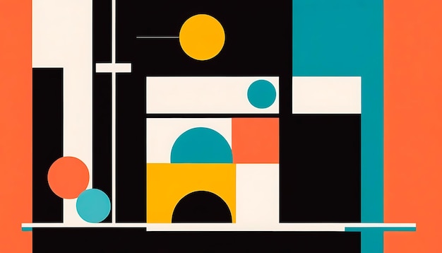 Modern bauhaus artwork illustration minimalist artwork