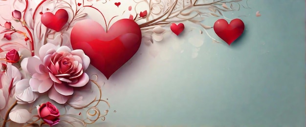 Photo modern and beautiful background design concept by happy valentines day