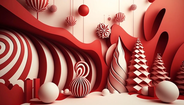 Modern beautiful Christmas backgroundGenerative AI