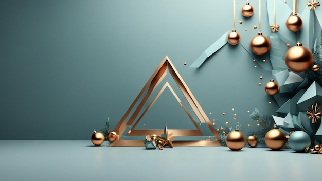 A modern beautiful minimalist Christmas geometrics shapes background