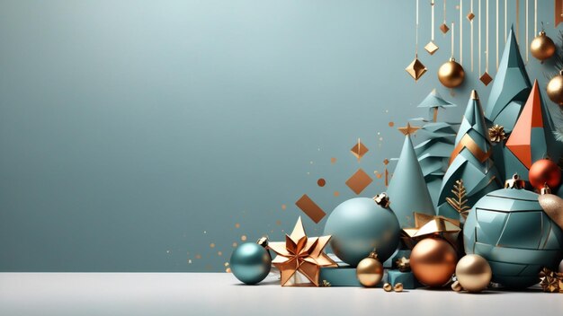 A modern beautiful minimalist christmas geometrics shapes background