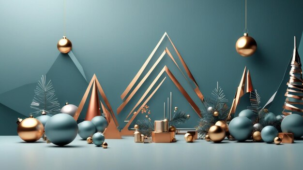 A modern beautiful minimalist Christmas geometrics shapes background