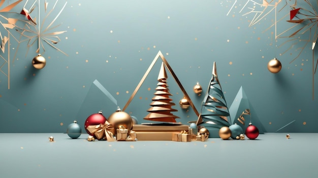 A modern beautiful minimalist Christmas geometrics shapes background