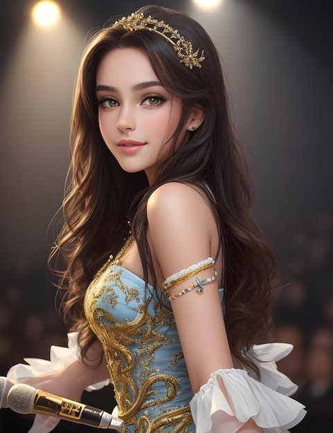 a modern beautiful photorealistic real face girl ai generated