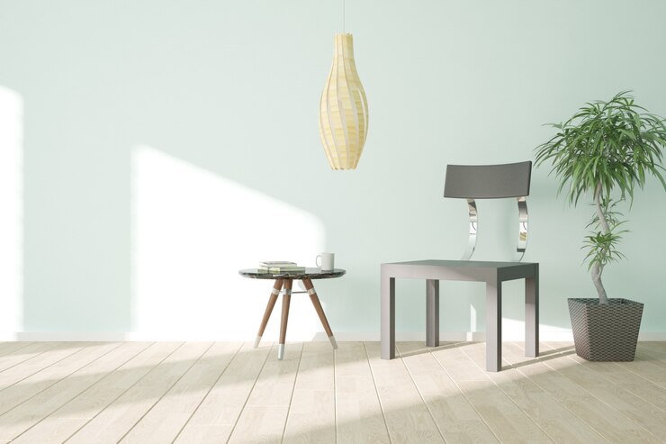 Modern beautiful room interior design 3D illustration