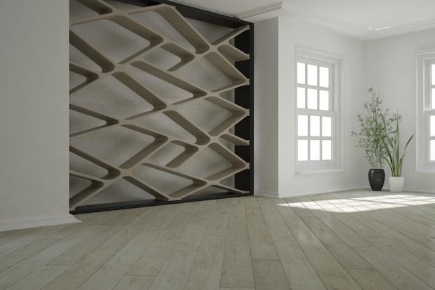 モダンな美しい部屋のインテリアデザイン3Dイラスト
