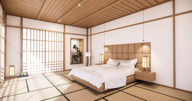 현대 침실 3d 렌더링