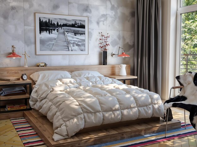 modern bedroom design in a luxurious concept style