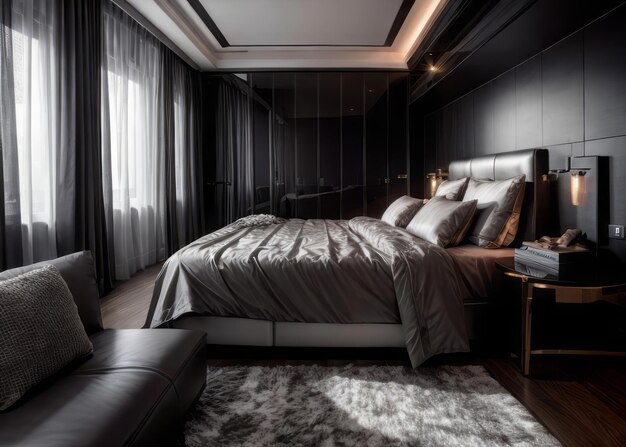 현대적인 침실 인테리어 디자인 고급스럽고 미니멀한 스타일