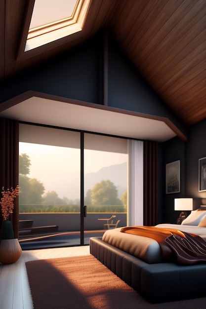 Modern bedroom with window Luxury bedroom Master bedroom Bedroom furniture