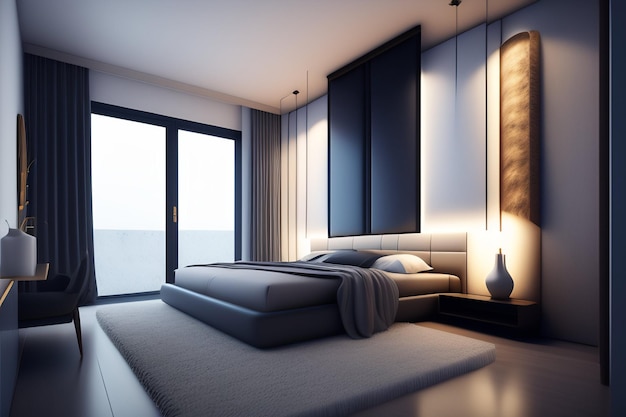 Photo modern bedroom with window luxury bedroom master bedroom bedroom furniture