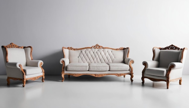 Photo modern beige sofa realistic
