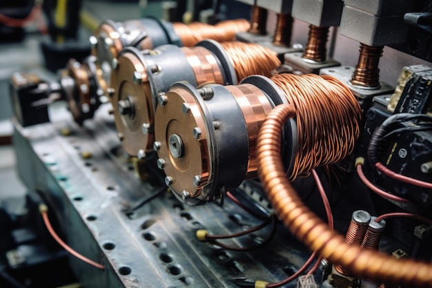 Modern big copper powerful motor Generative AI