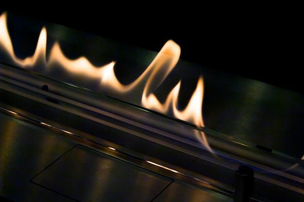 Photo modern bio fireplot fireplace on ethanol gas