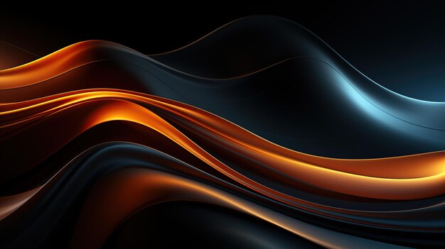 Photo modern black background line wavy light abstract