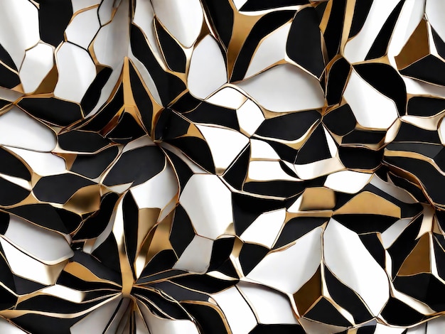 Modern black and gold geometric seamless pattern