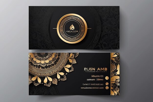 Photo modern black and golden business card design