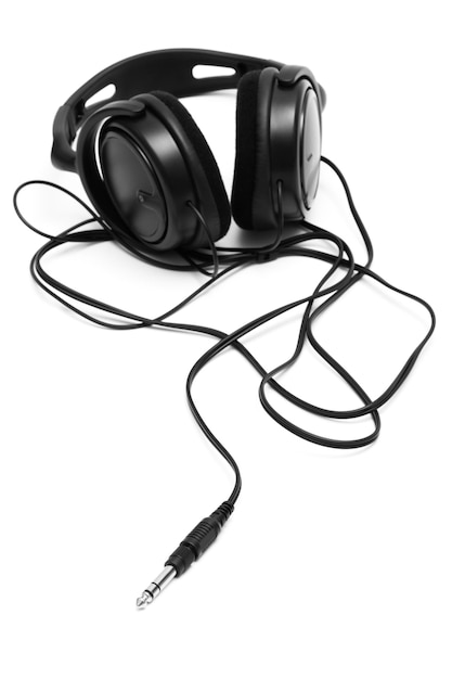 Modern black headphones