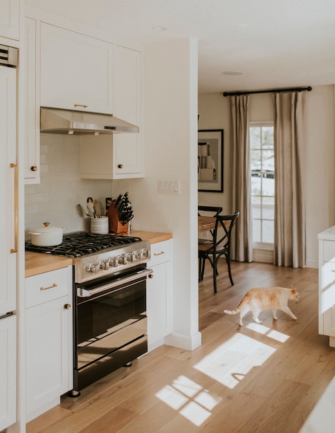 Modern black kitchen stovetop