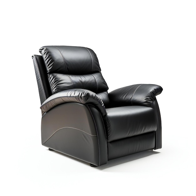 Photo modern black leather armchair isolated on white background