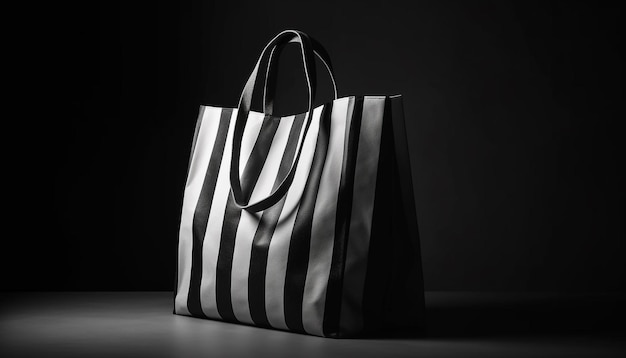 Modern black tote bag carrying luxury fashion merchandise for sale generated by artificial intelligence