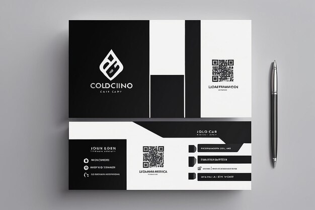 Modern Black and White Business Card Design