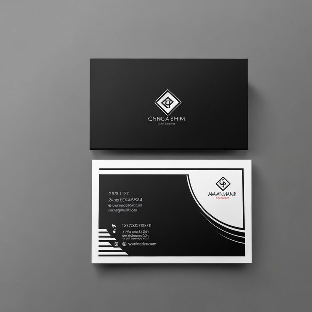 Photo modern black and white business card template design