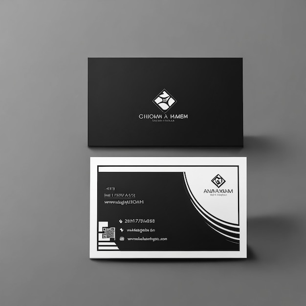 Photo modern black and white business card template design