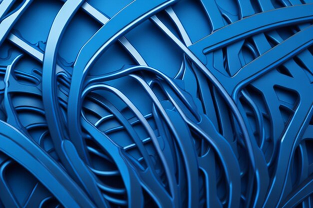 Modern blue abstract background the look of stainless steel circular lines on a blue background