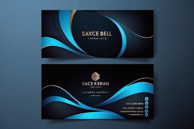 Modern Blue Business Card Design Template Creative and Clean Minimalist Style