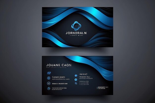 Modern Blue Business Card Design Template Creative and Clean Minimalist Style