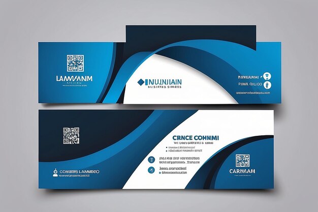 Photo modern blue business card design