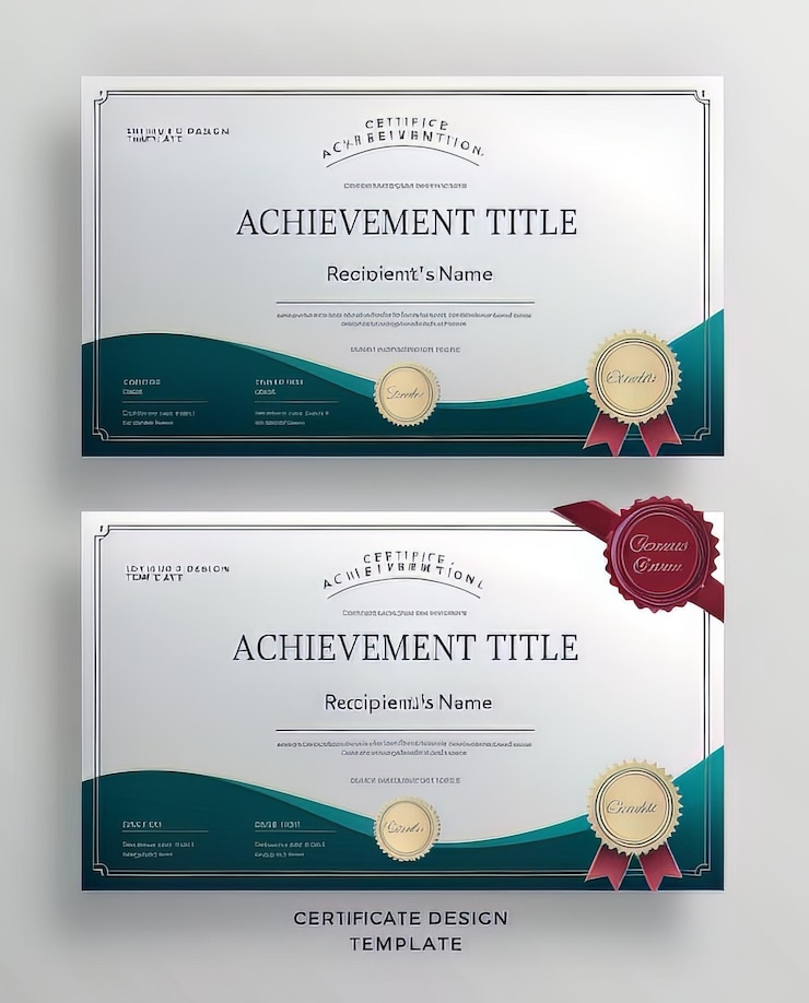 Photo modern blue certificate template and border for award diploma and printing