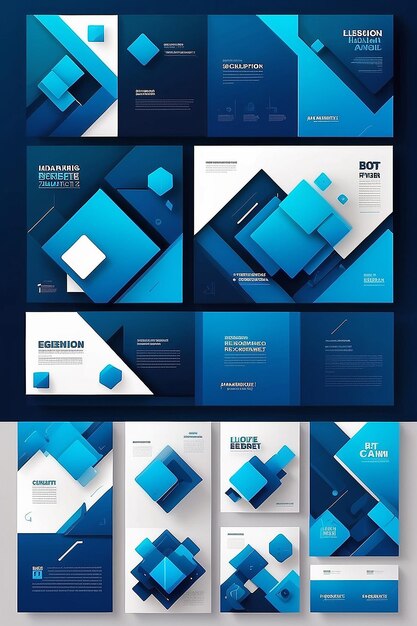 Modern Blue Geometry Abstract Box Elements for Banner and Presentation