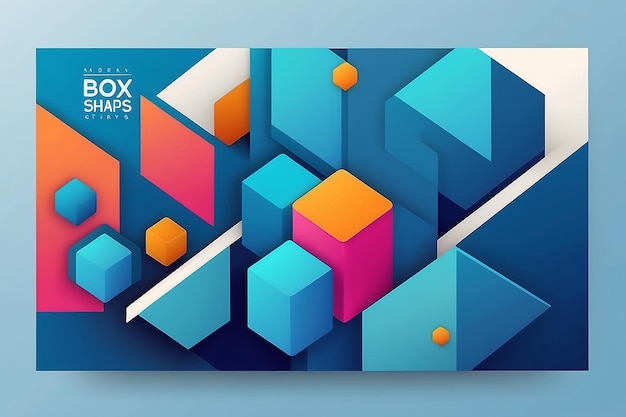 Modern Blue Geometry Abstract Box Elements for Banner and Presentation