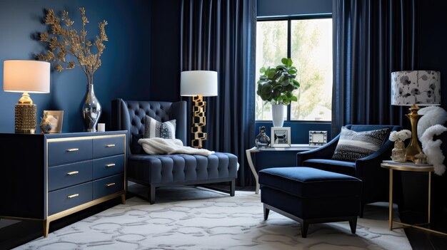 Photo modern blue nursery