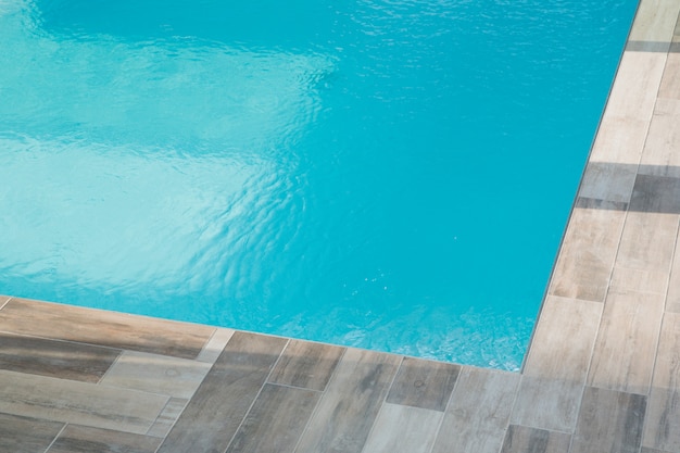 Modern blue outdoor swimming pool