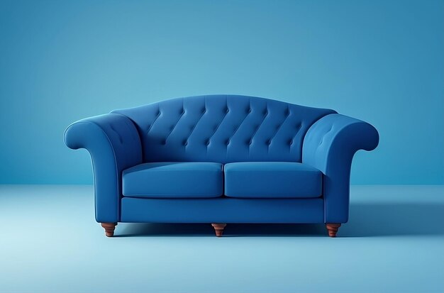 Современный синий диван