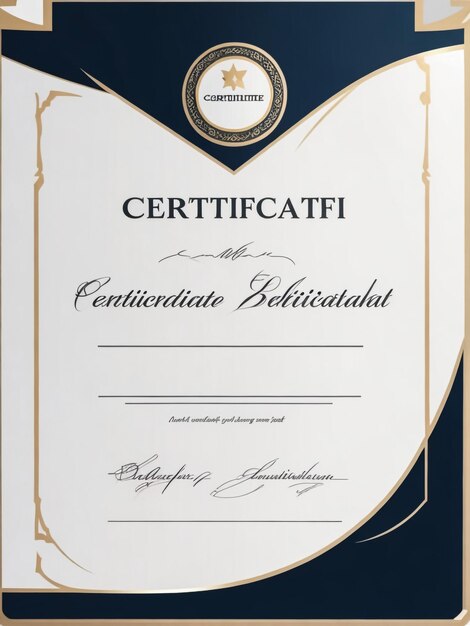 Foto moderno modello di certificato blu e bianco