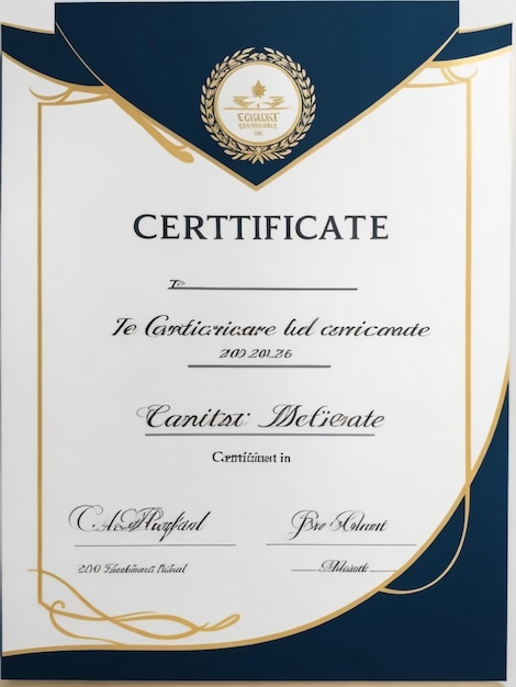 Modern Blue And white certificate template