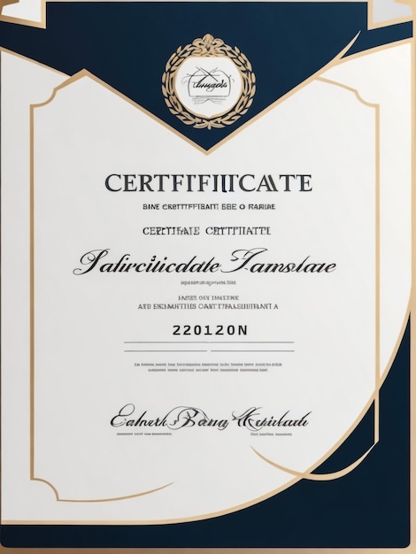 Modern Blue And white certificate template