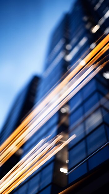 Photo modern blurred office with motion blur business people working