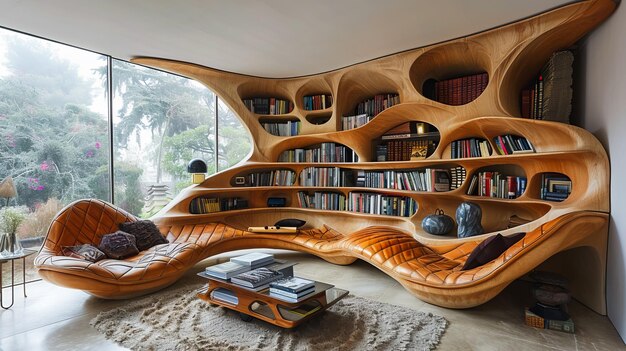 Photo modern bookshelf a whimsical touch to home library design