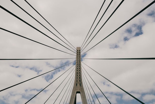 Modern Bridge against cloudy sky