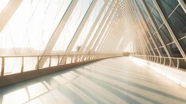 현대 다리 건축 추상 배경 햇빛 생성 AI AIG20